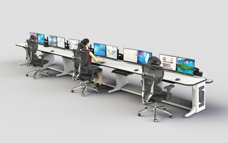 中創(chuàng)美現(xiàn)代系列MODERN-C工業(yè)調(diào)度控制室控制臺效果示意圖