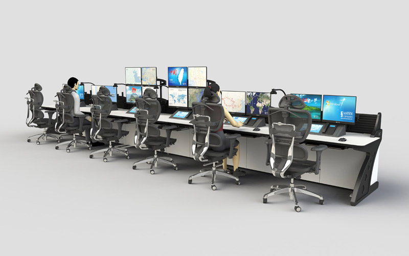 中創(chuàng)美堅固系列SRONG-A工業(yè)調(diào)度控制室控制臺效果示意圖